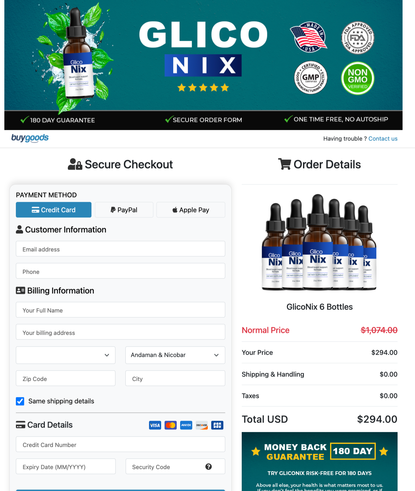 gliconix-pricing-table